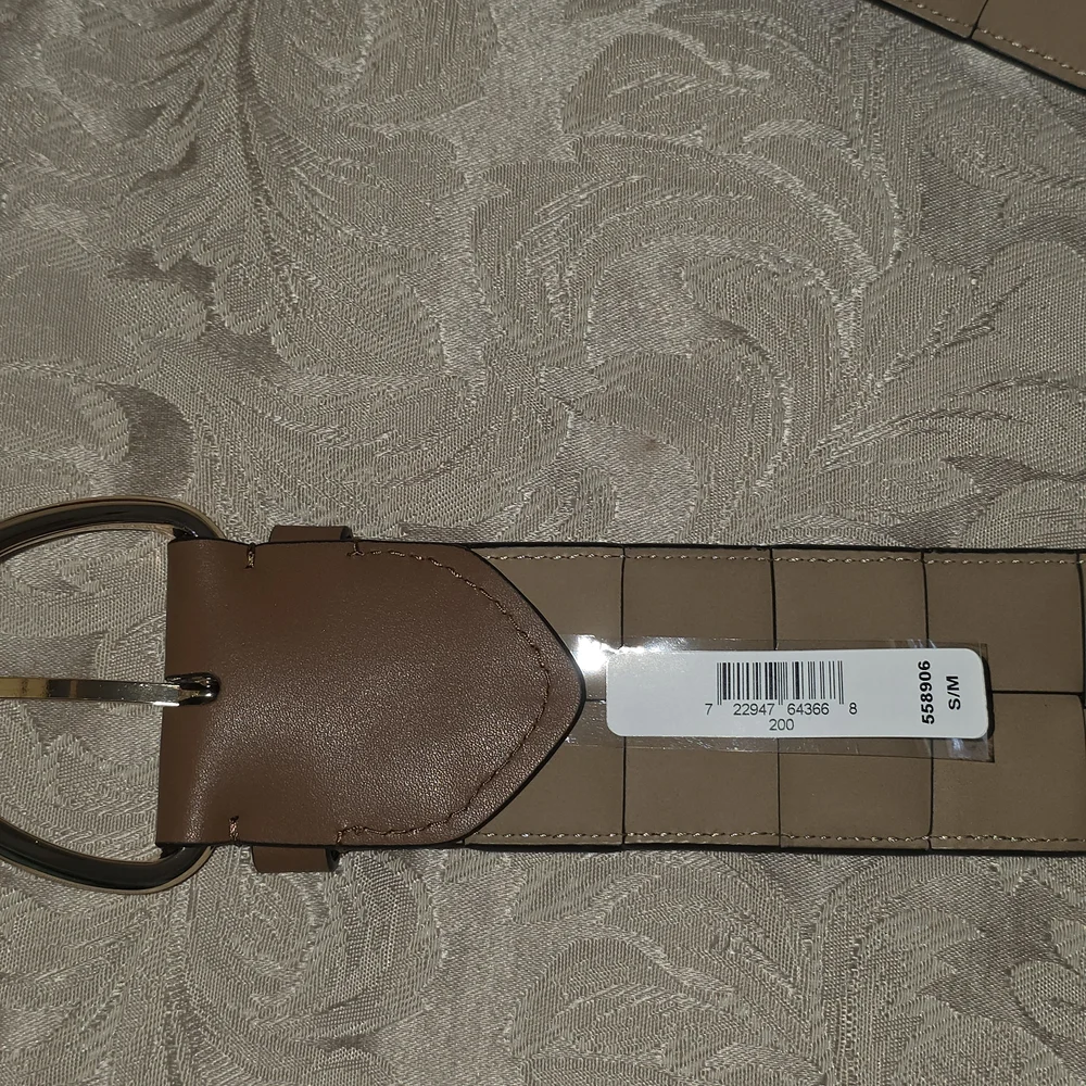 MICHAEL Michael Kors Woven Leather Belt In Luggage Size S/M - Picture 4 of 4